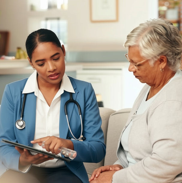 Skilled Nursing care in the home with female patient