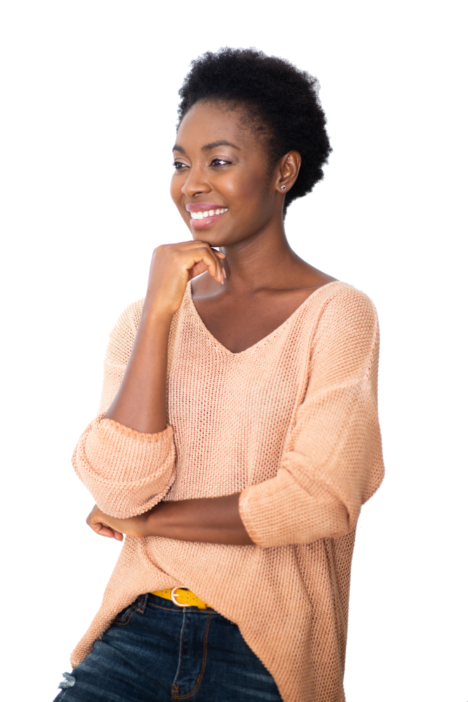 Smiling your black woman memory caregiver.
