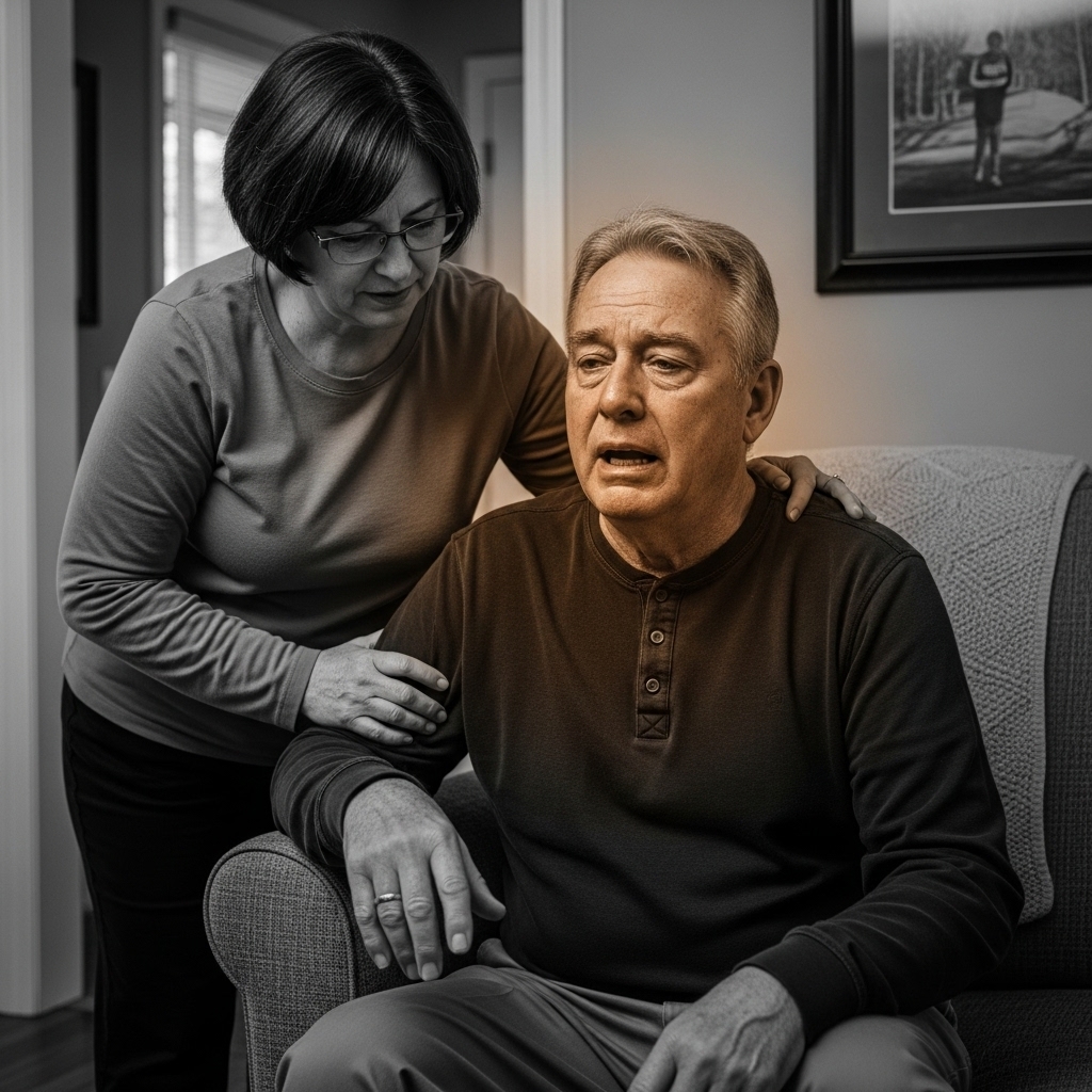 Disabled man with wife on ICWP