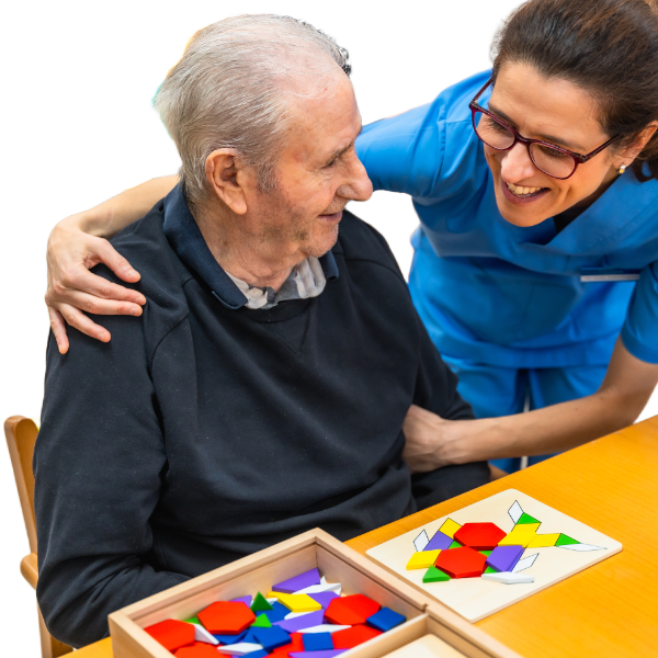 Senior man at adult day care